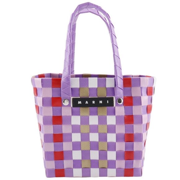 MARNI Flower cafe picnic bag Handbag Micro Basket purple polypropylene Women - Picture 2 of 8